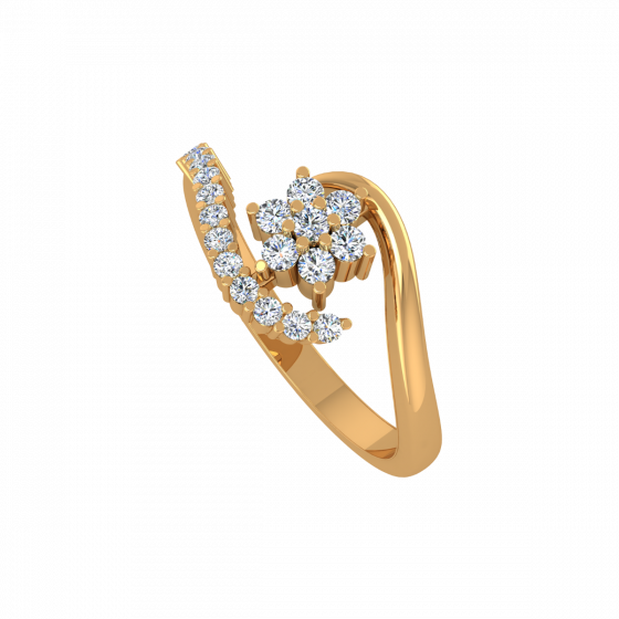 The Floral Scarf Gold Diamond Ring