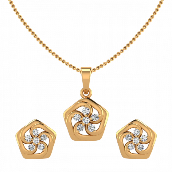 The Floral Posse Diamond Pendant Set