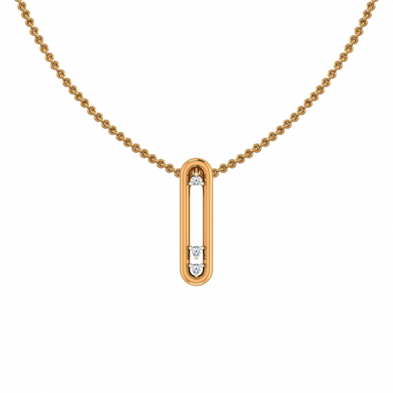The Long Loop Gold Diamond Pendant