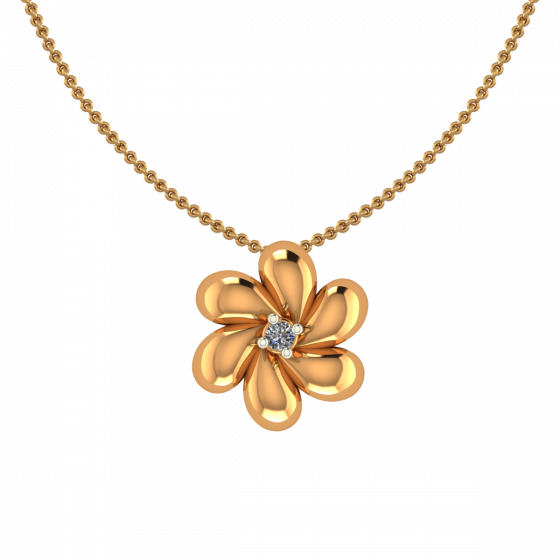 Awesome Gold Flower Diamond Pendant