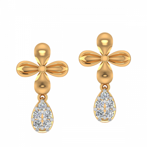 The Floral Dew Diamond Drop Earrings