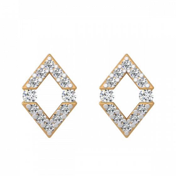 The Geometrical Glory Diamond Stud Earrings
