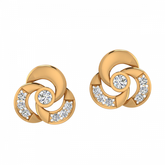 Spinning Treat Diamond Stud Earrings