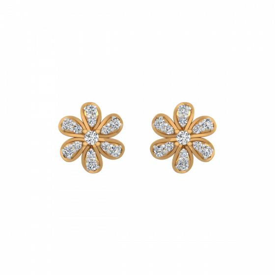 Floral Fields Diamond Stud Earrings