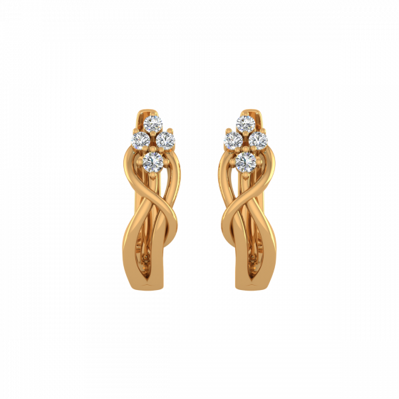 Gold Flow Diamond Stud Earrings
