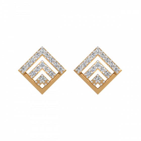 Pair The Square Diamond Stud Earrings