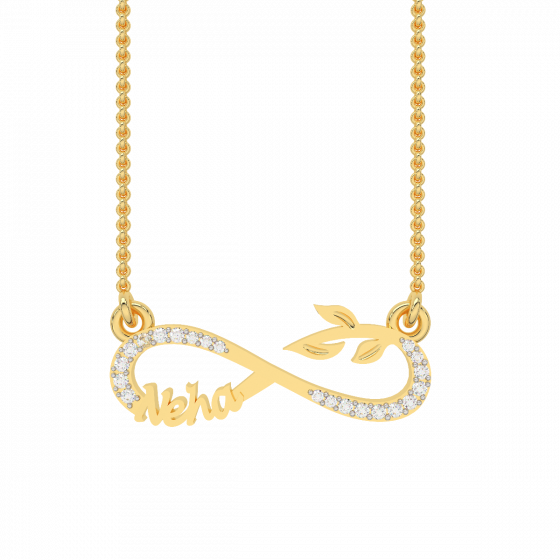 Neha Name Personalized Gold Diamond Pendant