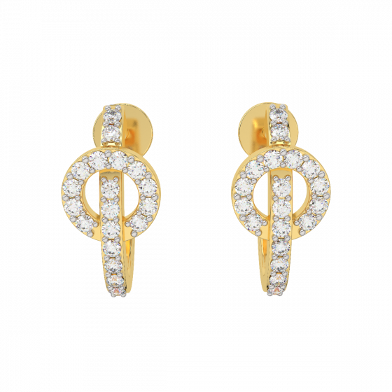 The Maverick Dots Gold Diamond Earrings