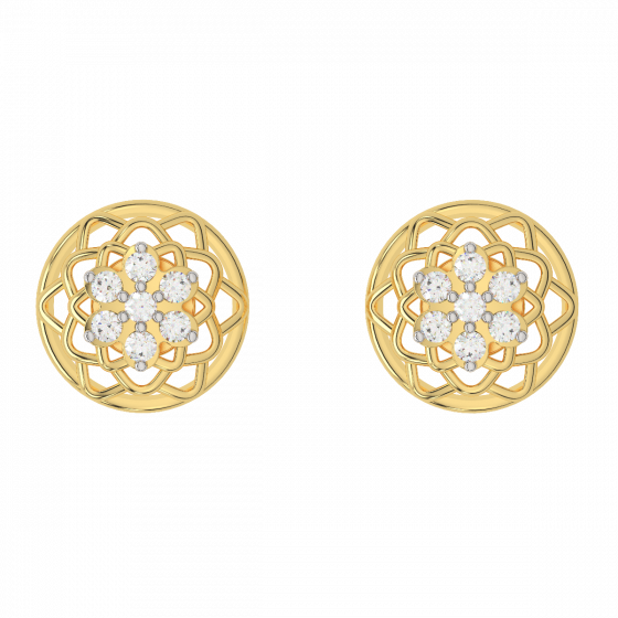 The Stellar Flower Gold Diamond Earrings