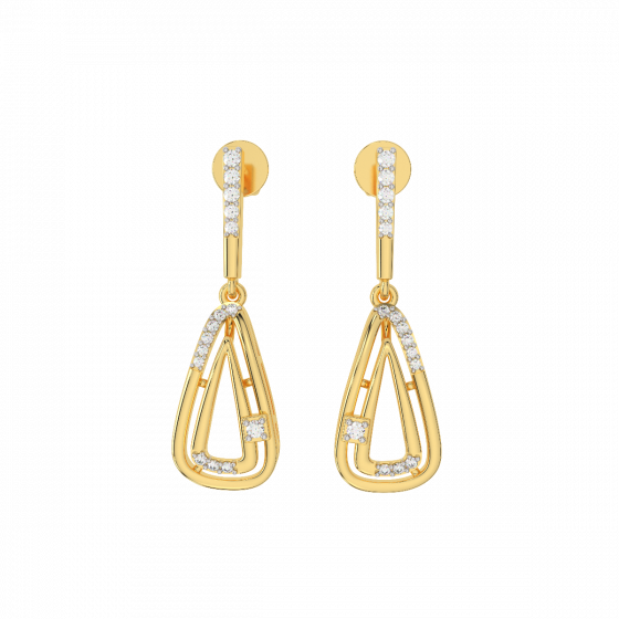 The Flair Fantasy Gold Diamond Earrings