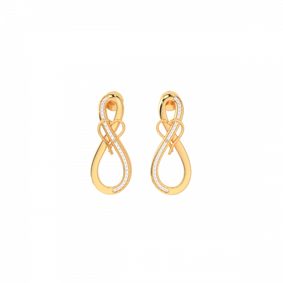 True Infinite love diamond and gold earrings For Her