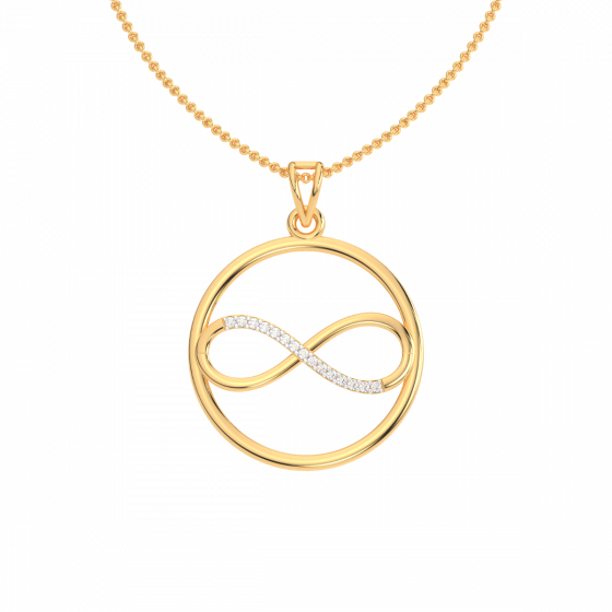 Forever Love infinity gold diamond pendant For Him