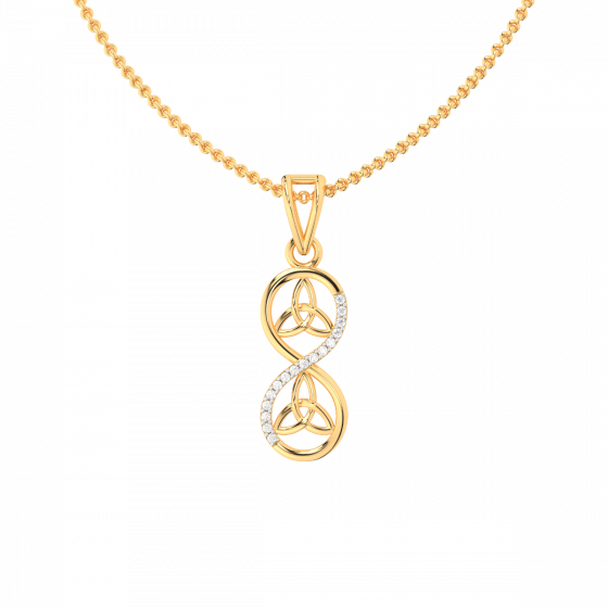 Boundless love - Diamond and Gold Pendant For Him