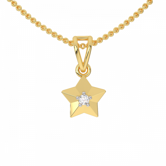 The Sweet Star Gold Diamond Kids Pendant