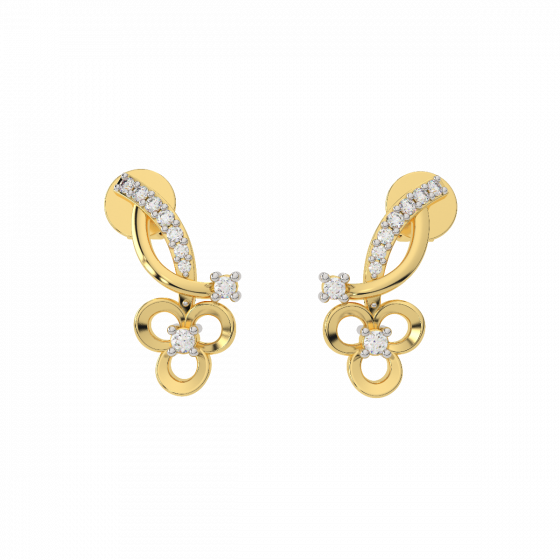 Golden Clubs Gold Diamond Fancy Earrings