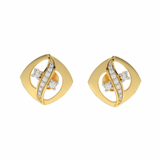 The Bloom Gold Diamond Earrings