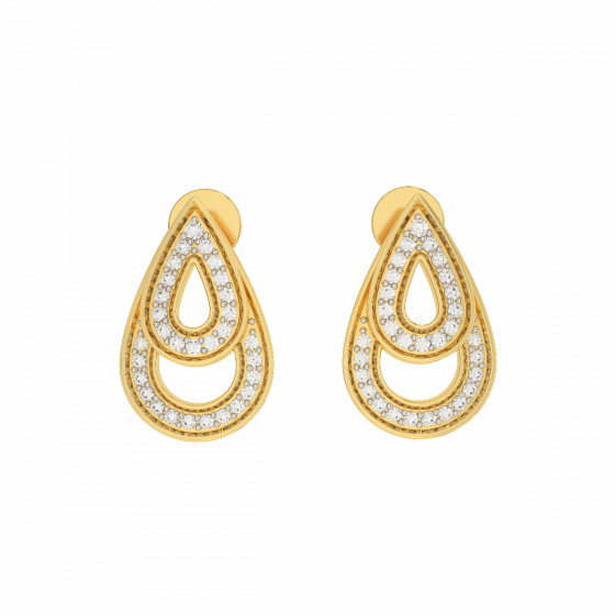 The Droplets Gold Diamond Earrings