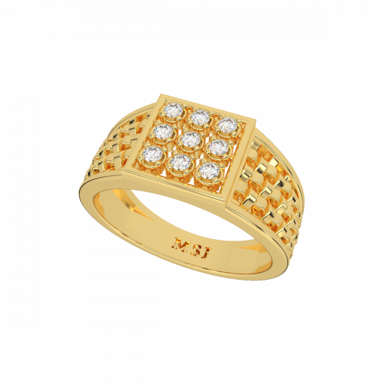 The Diamond Mat Gold Diamond Mens Ring
