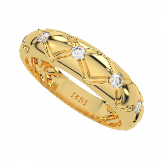 The Golden Zig Zag Diamond Ring