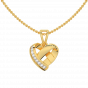 Twist N Turn Gold Diamond Heart Pendant