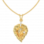 Lord Ganesha Leaf Gold Diamond Pendant