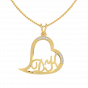 The Customized Couple Initials Gold Diamond Heart Pendant