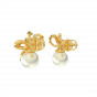 Knot Gold Diamond & Pearl Earrings