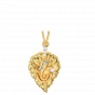 Lord Ganesha Leaf Gold Diamond Pendant
