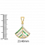 Diamond and Gold Christmas Enamel Pendant