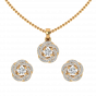 The Floral Whirl Diamond Pendant Set