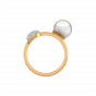 The Pearl Curls Gold Diamond & Pearl Ring