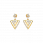 Diamond and Gold Christmas Triangle Earring