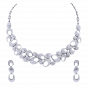 Bridal Gold & Diamond Necklace Set With Oval Motifs