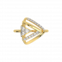 Diamond and Gold Christmas Triangle Ring