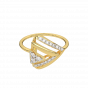 Diamond and Gold Christmas Triangle Ring