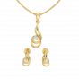 Golden Twirls Diamond Pendant Set