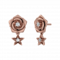 Starry Rose Diamond Stud Earrings