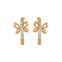 Golden Stroke Diamond Hoop Earrings