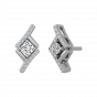 The Round Square Diamond Stud Earrings