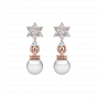 The Blooming Whites Gold Diamond & Pearl Earring