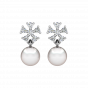 The Snowflakes Gold Diamond & Pearl Earring