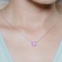  A Diamond and Pink Sapphire Pendant Chain 