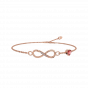 Infinty gold and diamond bracelet with Red heart