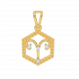 Aries Zodiac Sun Sign Gold Diamond Pendant