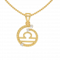 Libra Zodiac Gold Diamond Pendant