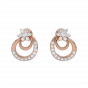 Floral Suave Gold Diamond Earrings