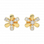 Floral Gold Diamond Earrings