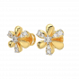 Floral Gold Diamond Earrings