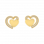 Sassy Hearts Gold Diamond Earrings