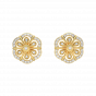 The Floral Gold Diamond Earrings